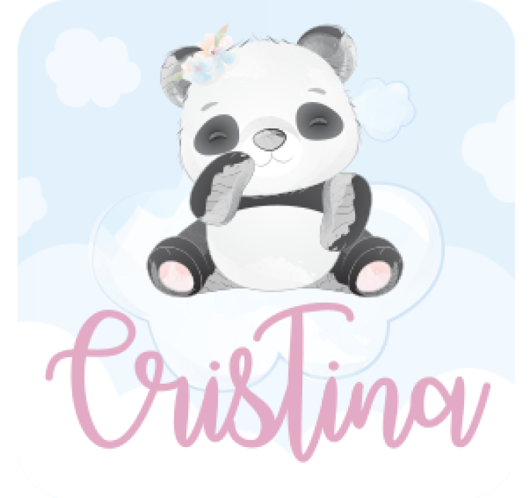 Bases para copos personalizáveis personagem panda divertido - TenStickers