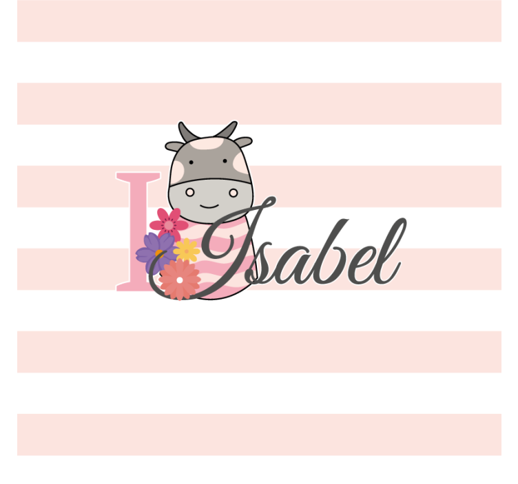 Bases para copos personalizáveis com design de vaca floral - TenStickers