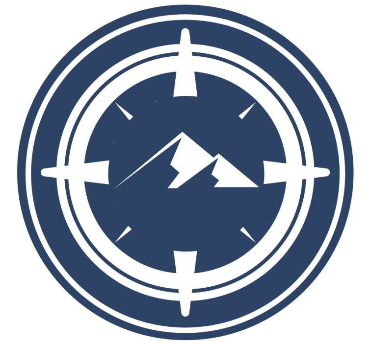 Bases para copos modernas com motivo de bússola e montanha - TenStickers