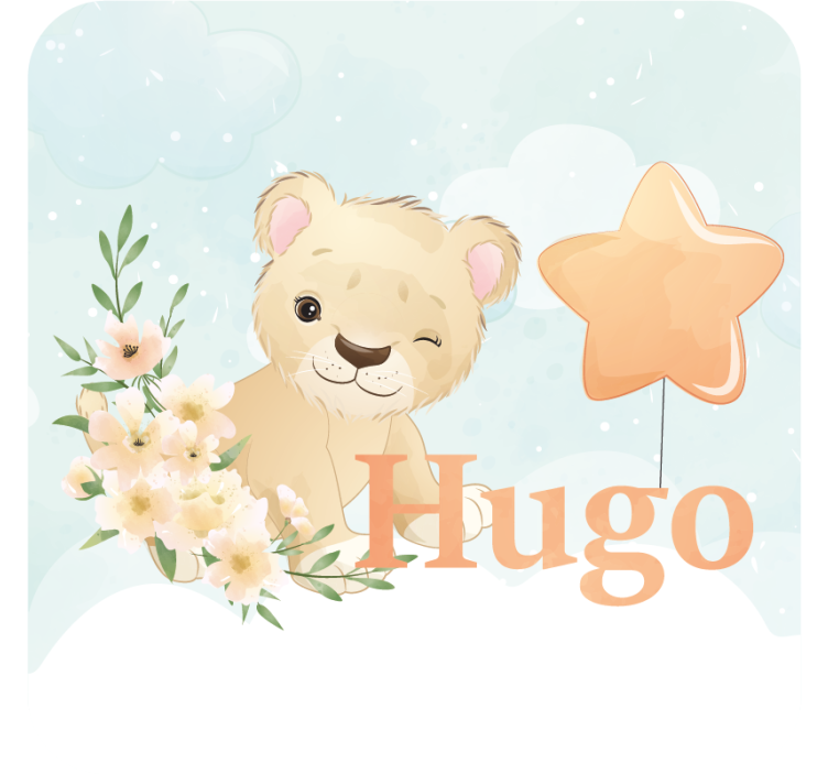 Bases para copos personalizáveis leão fantástico com estrela - TenStickers