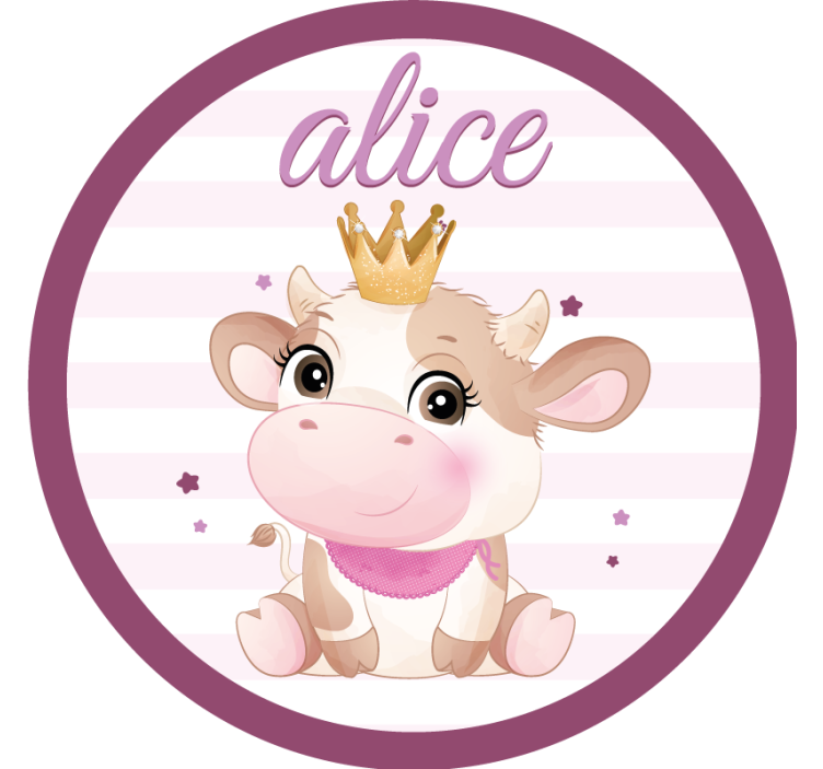 Bases para copos personalizáveis personagem de vaca fofo - TenStickers
