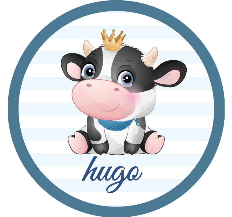Bases para copos personalizáveis ilustração de vaca fofa - TenStickers