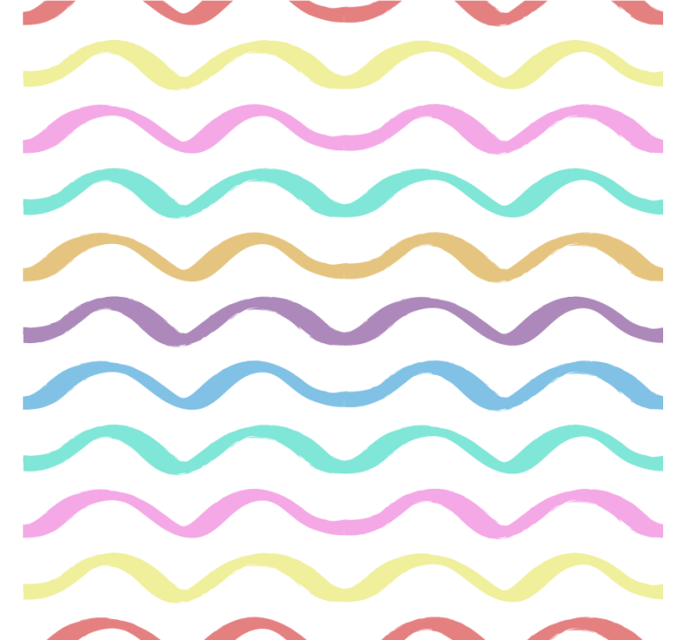 Bases para copos vintage Padrão de onda de arco-íris - TenStickers