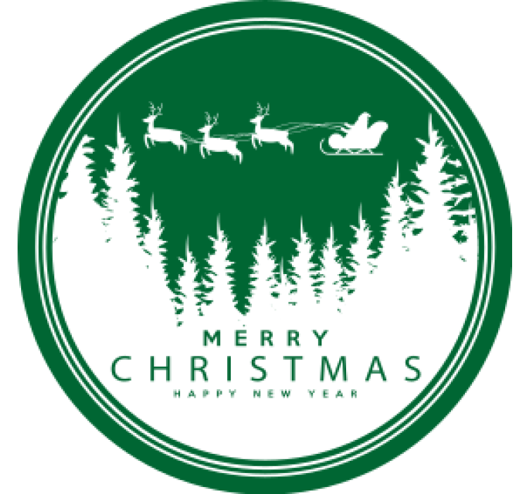 Bases para copos de natal Feliz natal com cenários de natal - TenStickers