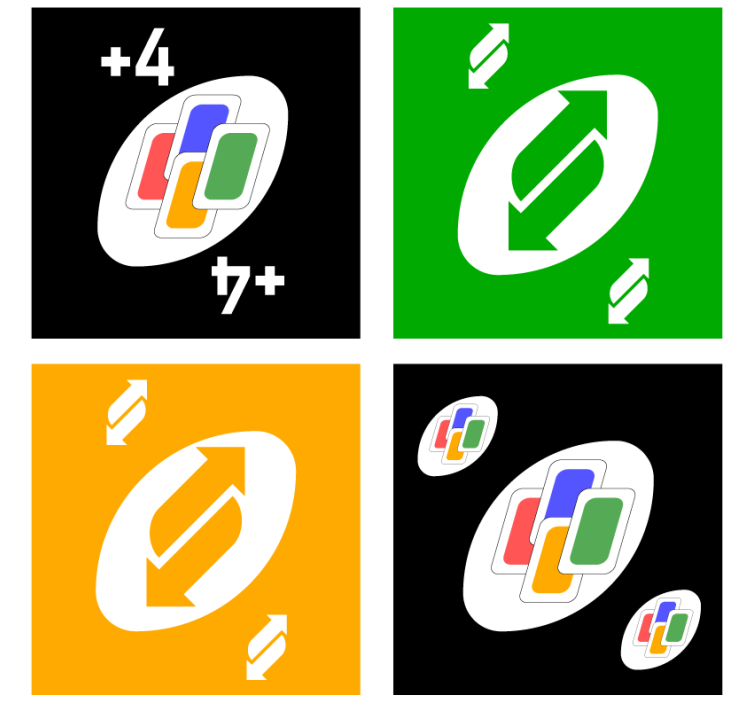 Bases para copos alternativas Desenhos de cartões de cores uno - TenStickers