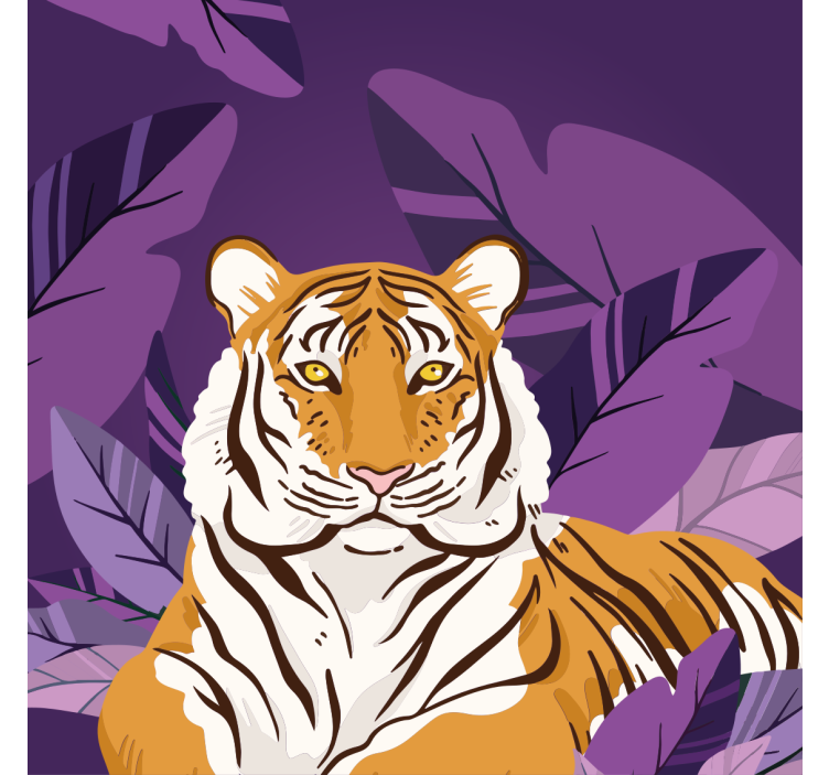 Animais da selva tigre curiosos bebem base para copos - TenStickers