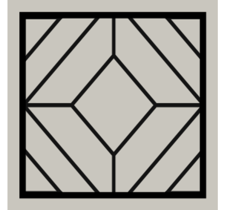 Padrão quadrado preto e branco mais bases para copos - TenStickers