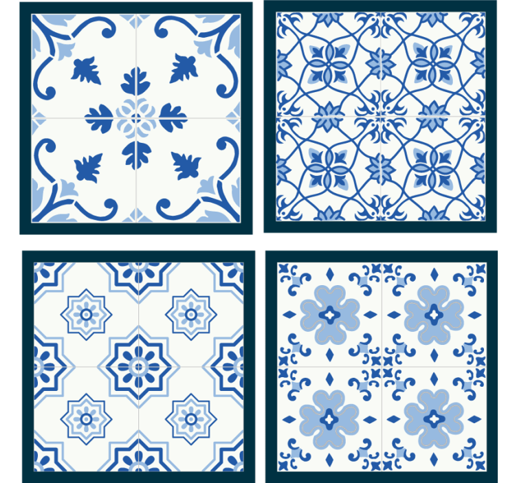 Bases para copos de azulejos Jogo de azulejos arabescos - TenStickers