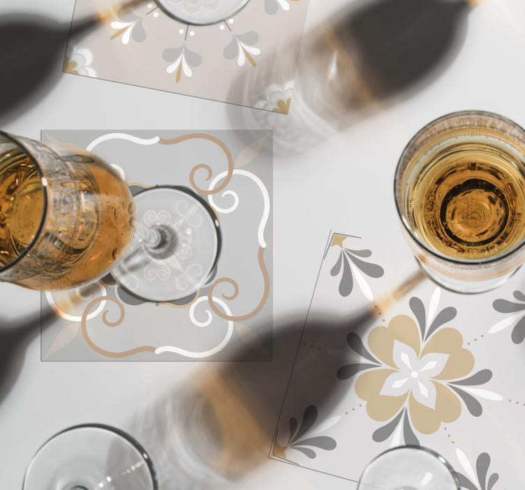 Base para copos de azulejos inspiração - TenStickers