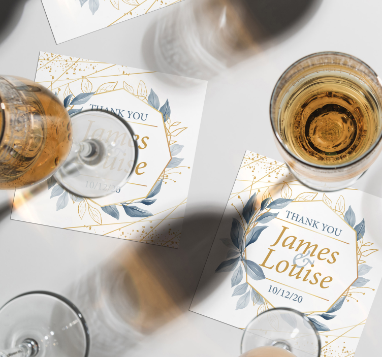 Base para copos de casamento Inspiração floral - TenStickers