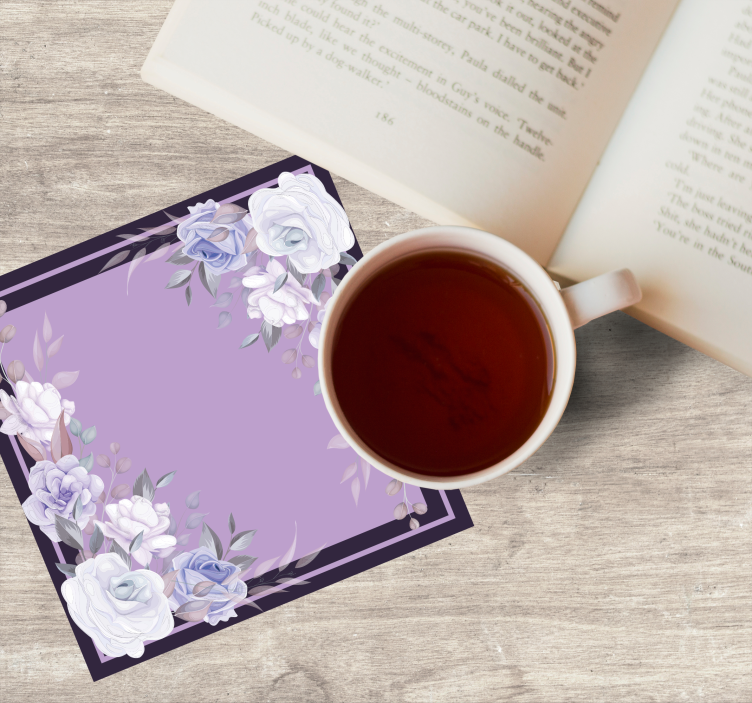 Bases para copos casamentos arranjo floral de lavanda - TenStickers