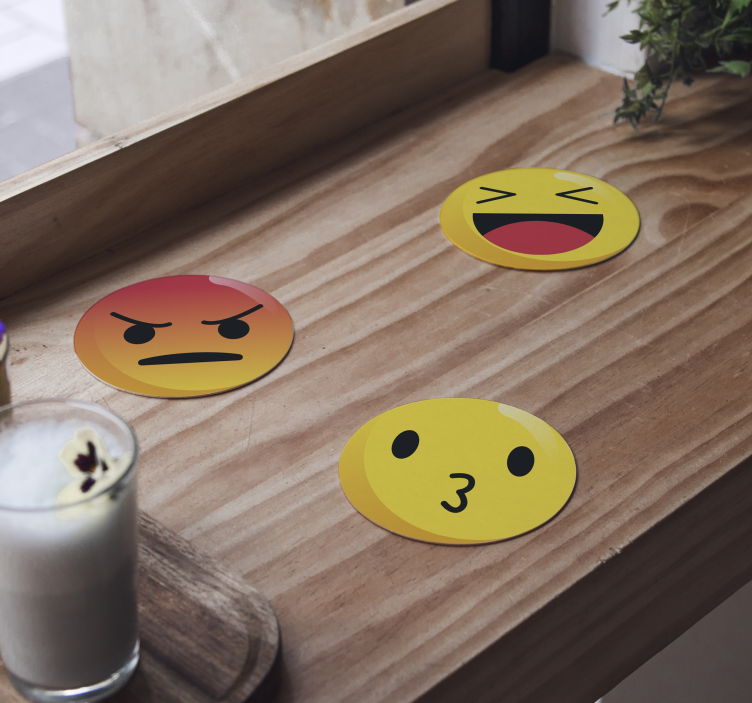 Bases para copos alternativas Emoticons - TenStickers