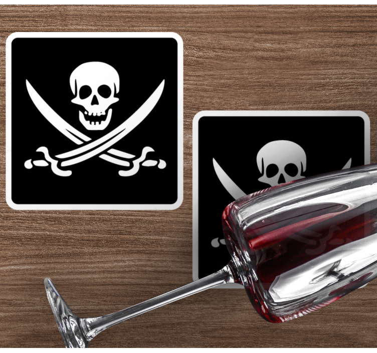 Bases para copos alternativas Pirata jolly roger - TenStickers