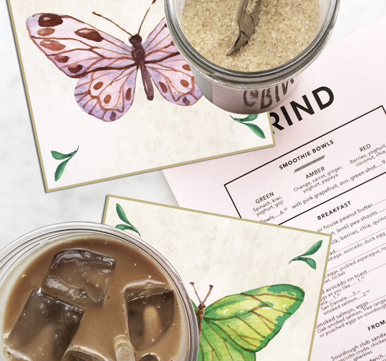 Bases para copos de borboletas Azulejos de borboletas - TenStickers