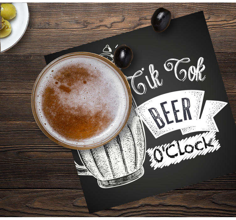 Bases para copos de cerveja Citação tik tok - TenStickers