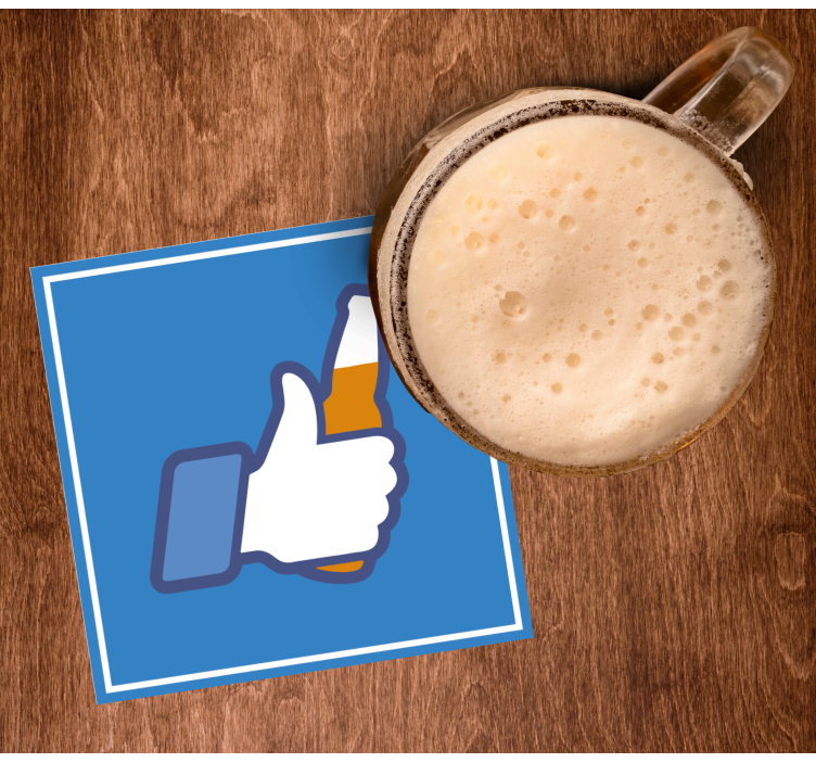 Bases para copos de cerveja Facebook gosta de cerveja - TenStickers