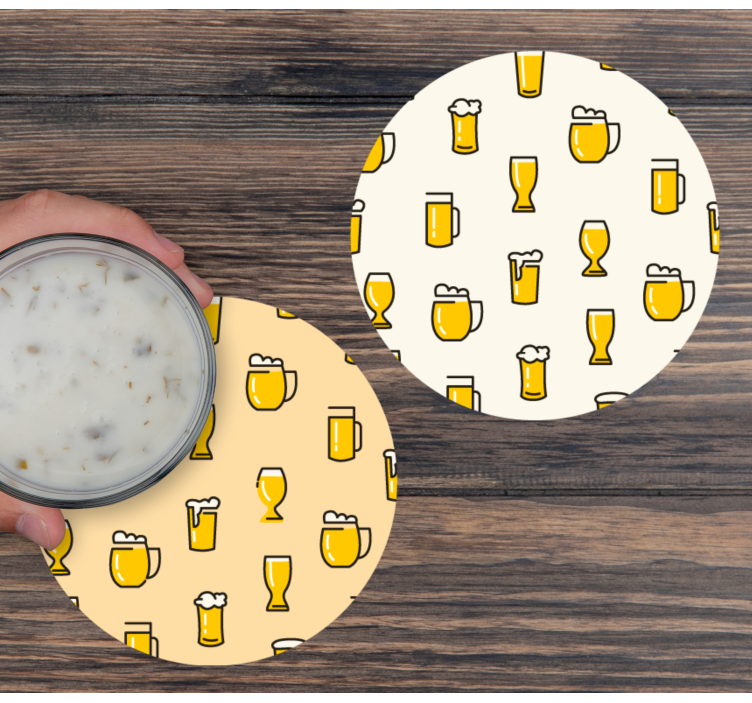 Bases para copos de cerveja Padrão de cerveja - TenStickers
