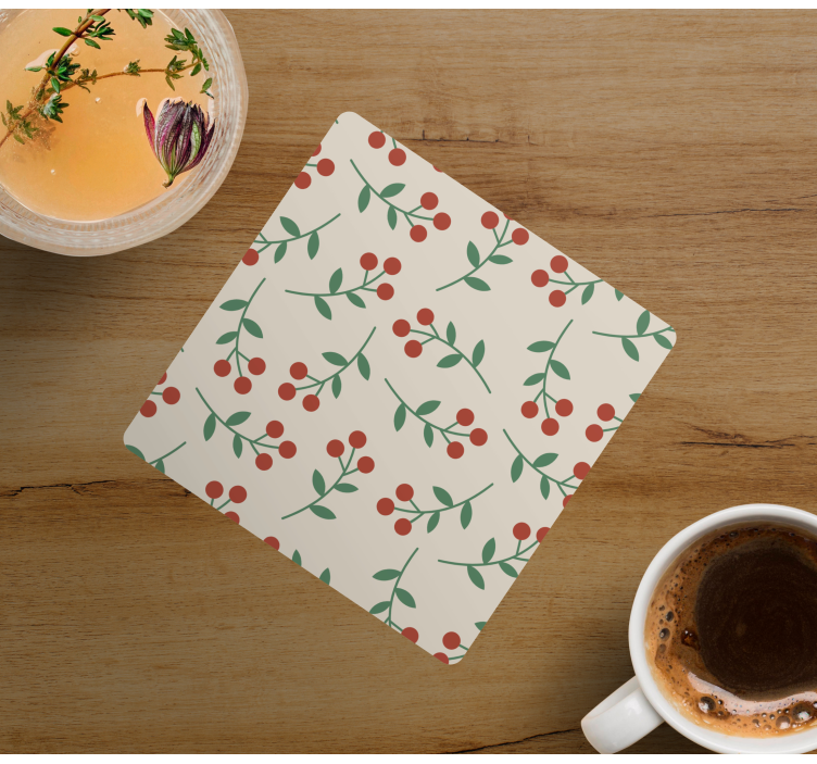 Bases para copos de natal Estampa floral - TenStickers