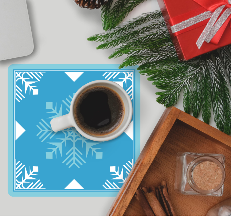 Bases para copos de natal Flocos de neve tons de azul - TenStickers