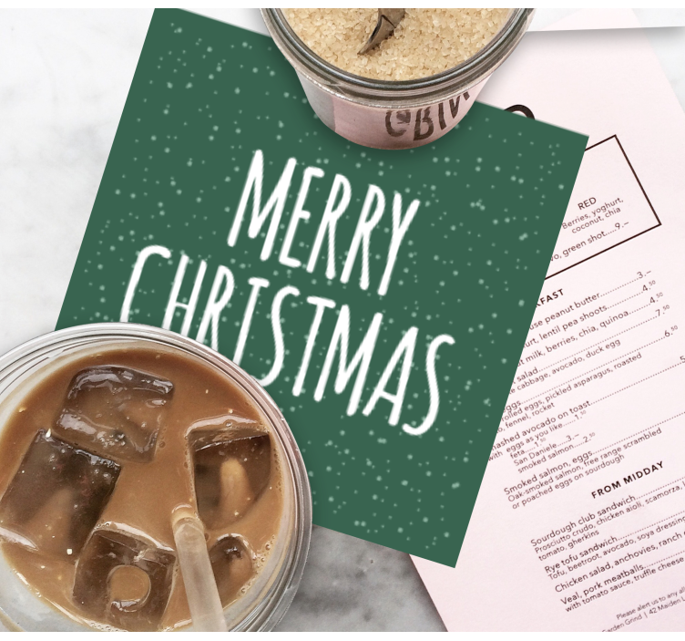 Bases para copos de natal Fundo verde - TenStickers