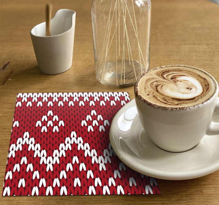 Bases para copos de natal Padrão típico de natal - TenStickers