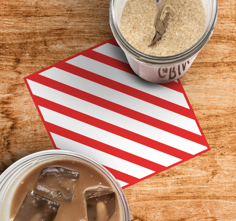 Bases para copos de natal produtode riscas diagonais - TenStickers