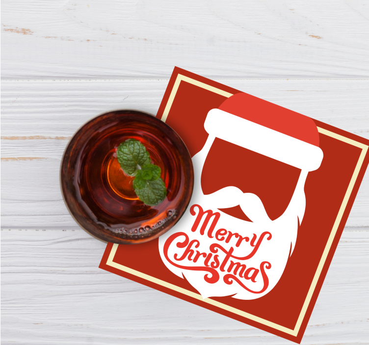 Bases para copos de natal Silhueta de barba santa - TenStickers