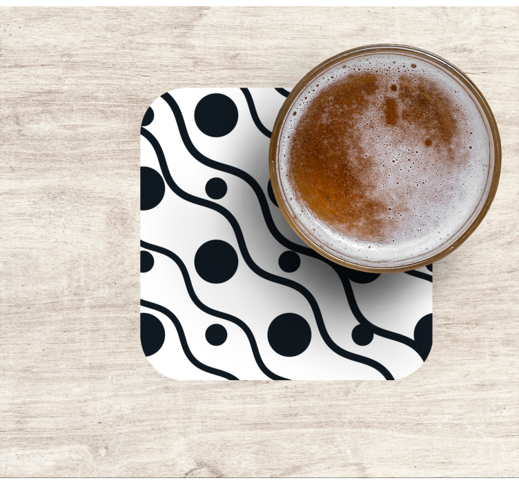 Bases para copos de texturas Fundo branco com pontos e linhas pre - TenStickers