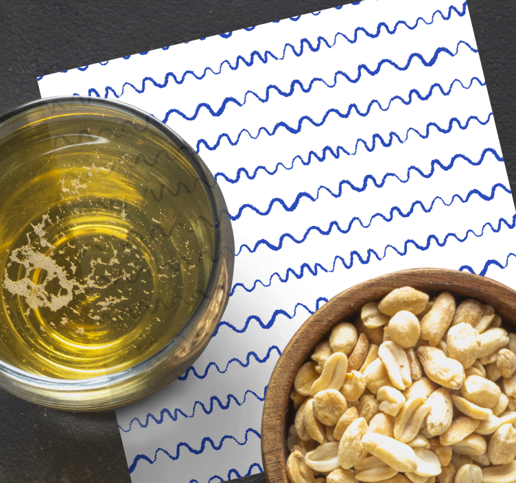 Bases para copos de texturas Linhas onduladas azul marinho - TenStickers