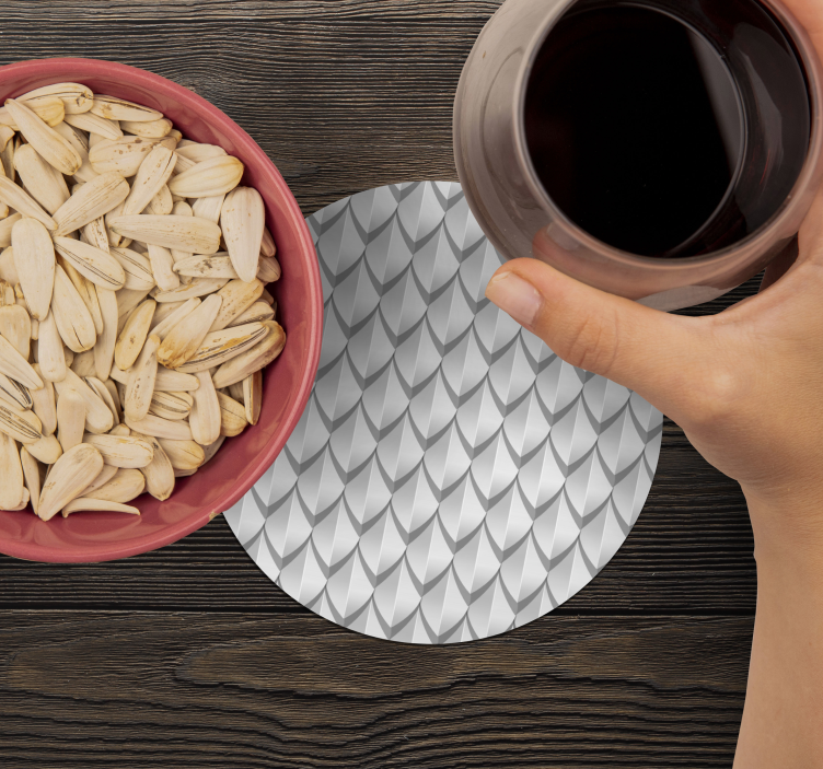 Bases para copos de texturas Padrão de escamas circulares de drag - TenStickers