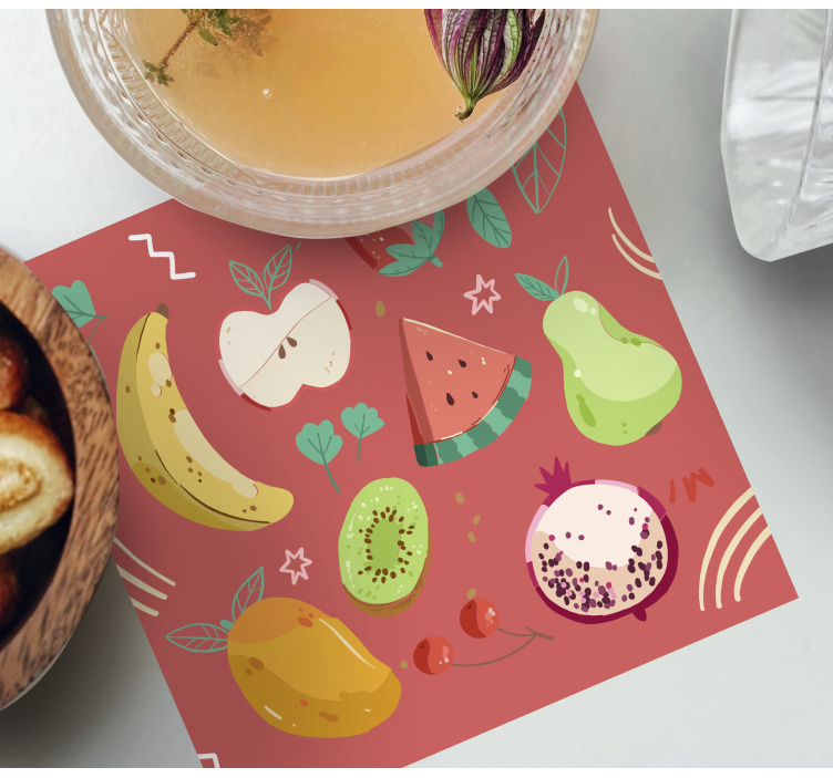 Bases para copos de texturas Várias frutas - TenStickers