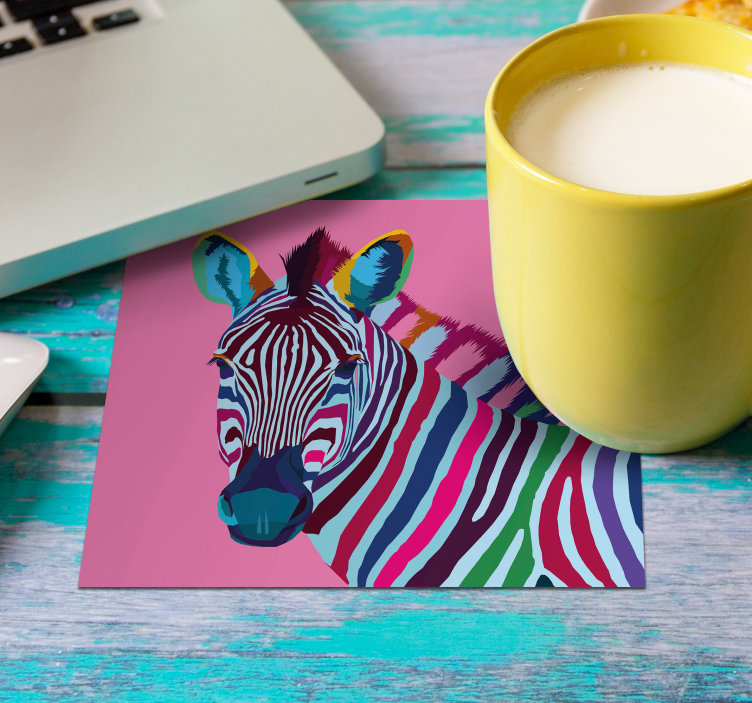 Bases para copos de zebra Zebra pop art - TenStickers