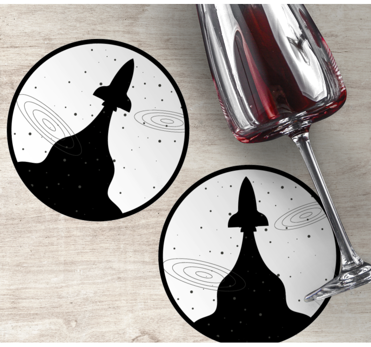 Bases para copos modernas Projeto de foguete voador - TenStickers