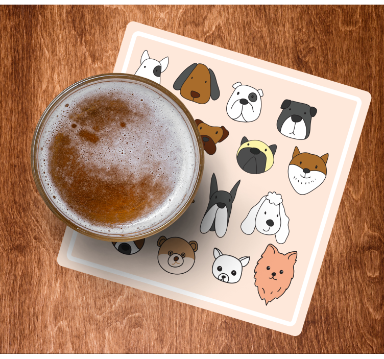 Bases para copos modernas Raças de cães de desenho animado - TenStickers
