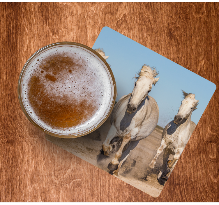 Bases para copos modernas Três cavalos correndo - TenStickers