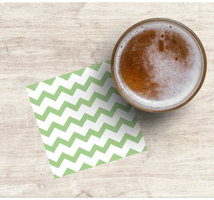 Bases para copos modernas Ziguezague verde limão - TenStickers