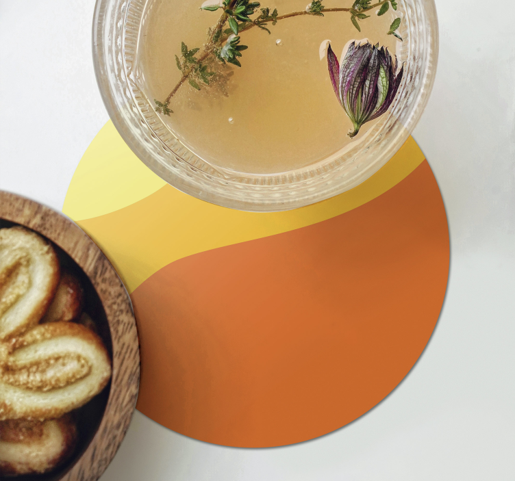 Bases para copos sol 70's Círculo do sol dos anos 70 - TenStickers