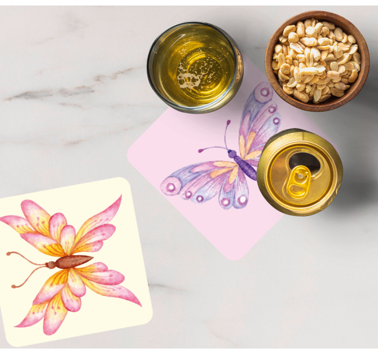 Bases para copos vintage Borboletas vintage - TenStickers