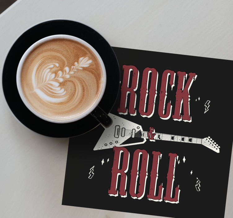 Bases para copos vintage Rock n 'roll com produtode guitarra - TenStickers