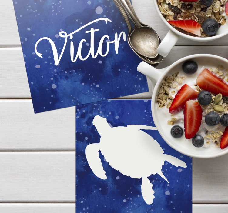 Bases para copos personalizadas tartaruga na galáxia - TenStickers