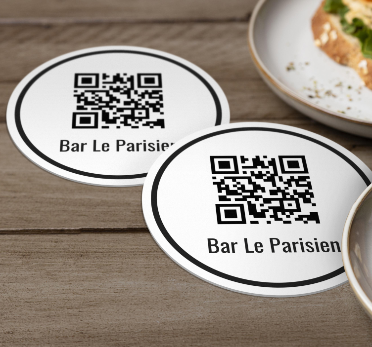Bases para copos em vinil personalizáveis código QRCódigo QR - TenStickers
