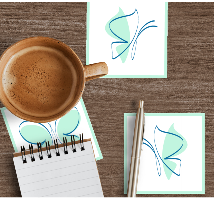 Borboletas em silhueta de azulejos mais base para copos - TenStickers