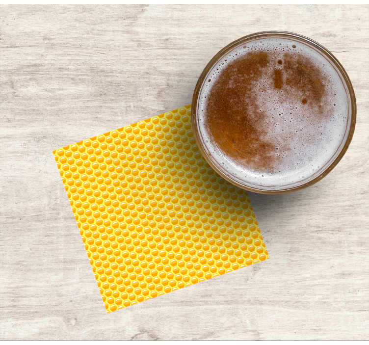 Favo de mel amarelo mais bases para copos - TenStickers