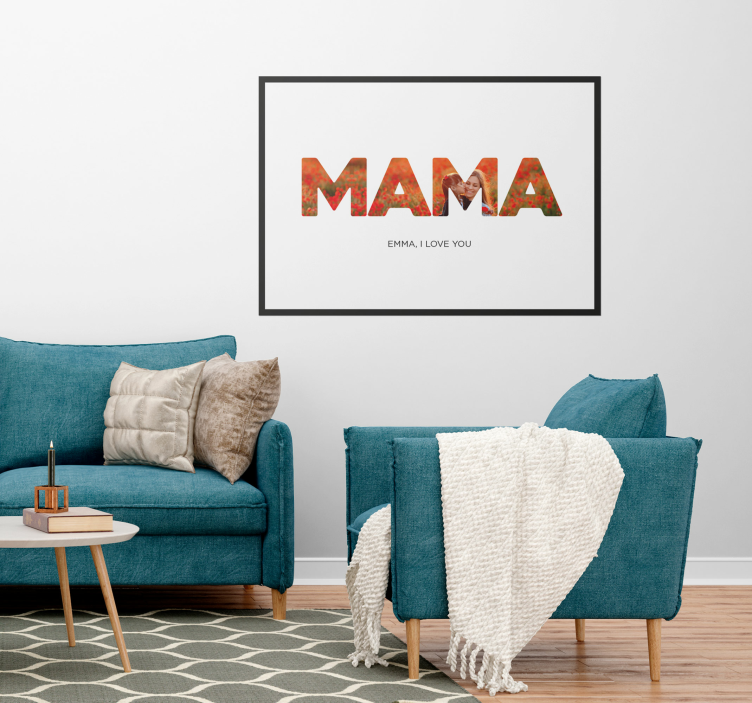 Poster para sala mamãe, eu te amo. - TenStickers