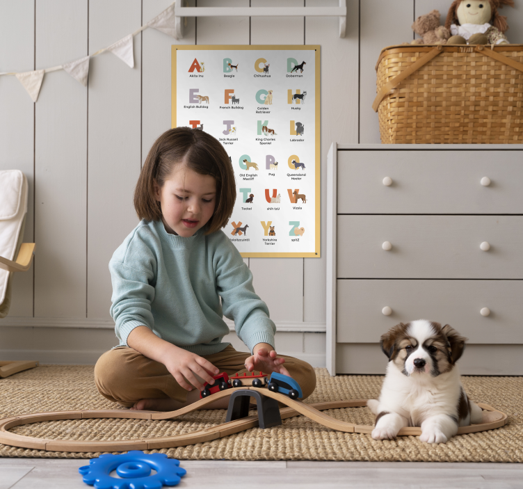 Poster cães raças de cães alfabeticamente - TenStickers