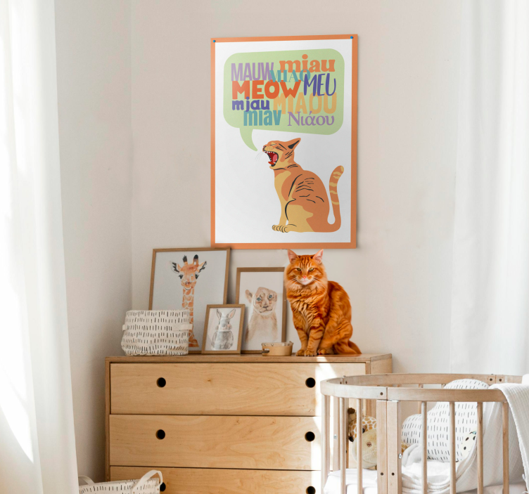 Poster infantil gatos miando - TenStickers