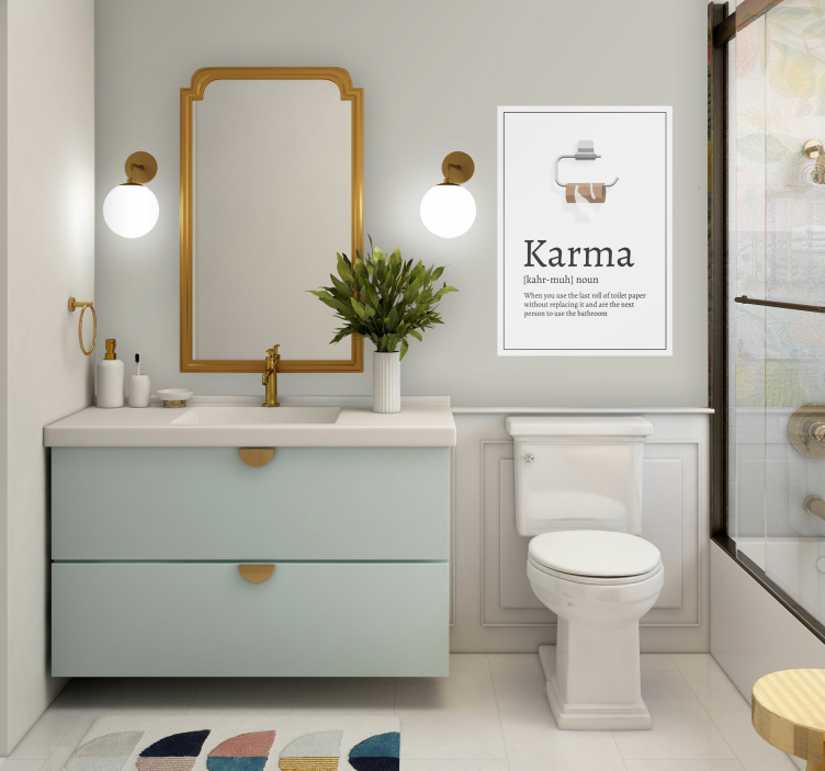 Cartaz de casa de banhode definição de karma - TenStickers