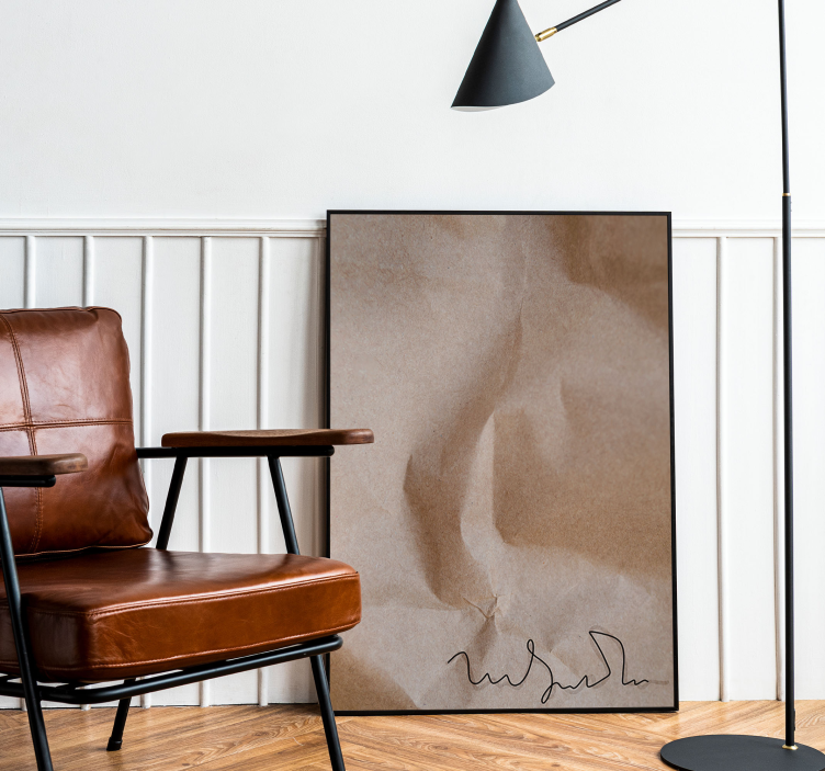 Poster abstracto assinatura em papel antigo - TenStickers