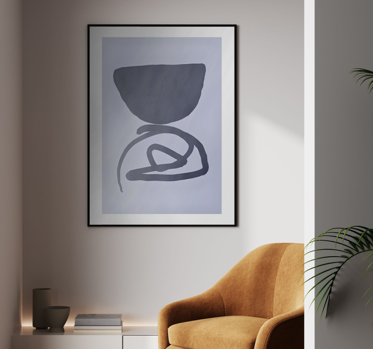 Poster abstracto moldura roxa - TenStickers