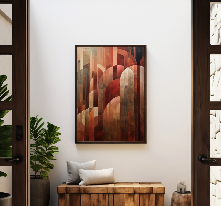 Poster Art Déco formas vermelhas - TenStickers